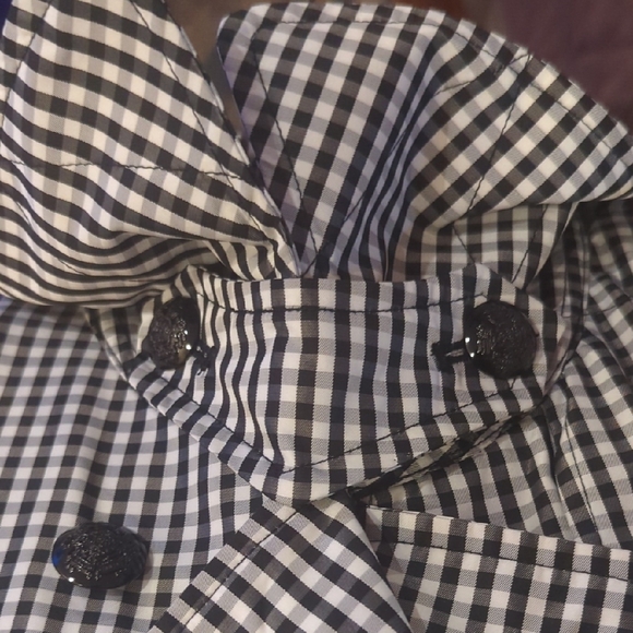 Ralph Lauren Gingham Twill Plaid Twill Double Breasted Rain Coat With Belt - Picture 7 of 13